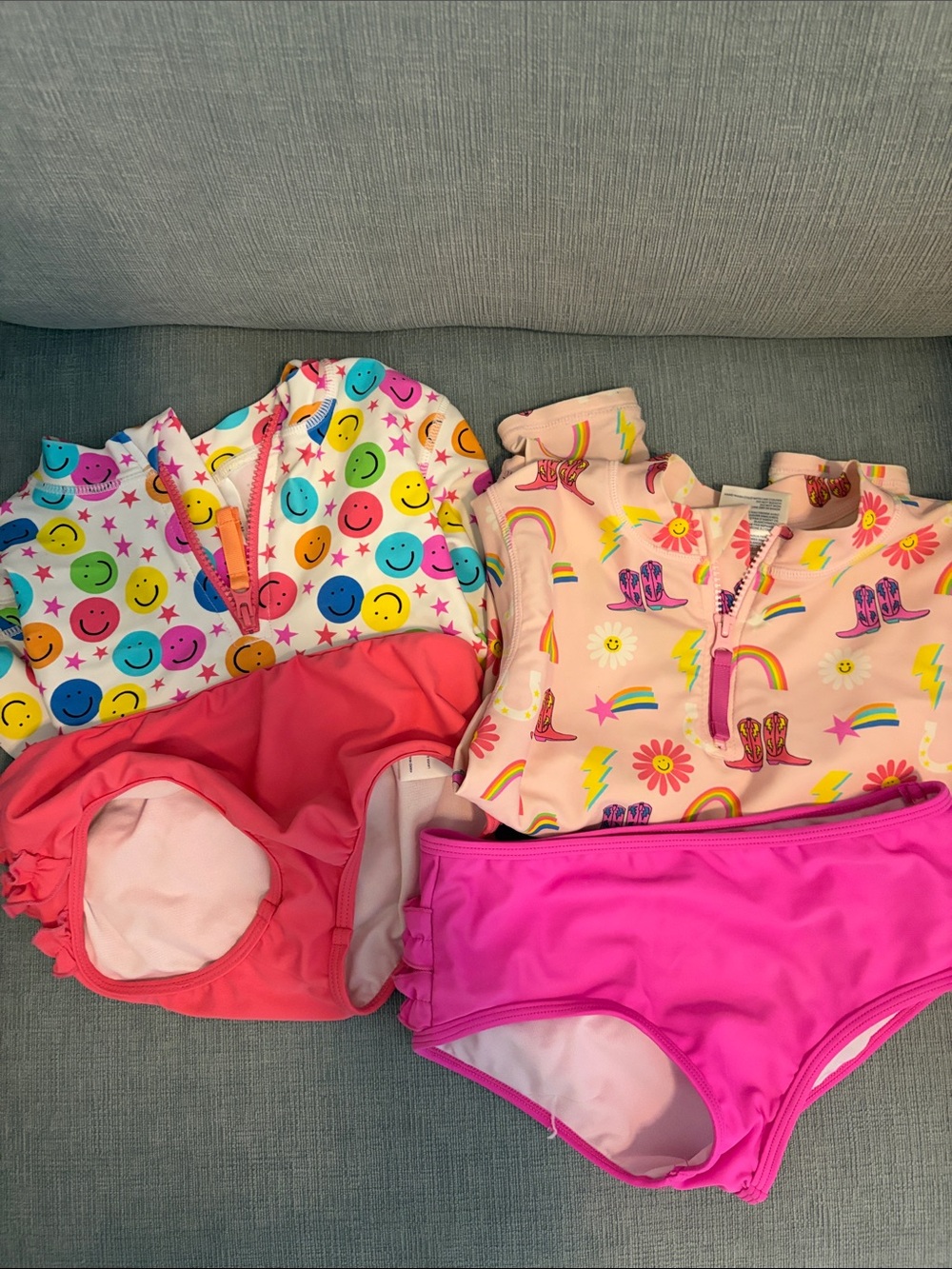 Bundle of 2 Kids Rufflebutts Rashguard Sets - Sz 8